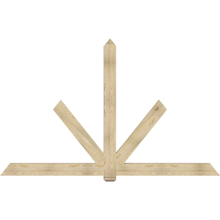 Ekena Millwork Kennewick Rough Sawn Timber Gable Bracket, Douglas Fir, 108"W x 68"H x 4"D x 6"F, 15/12 Pitch GBW108X68X0406KEN00RDF